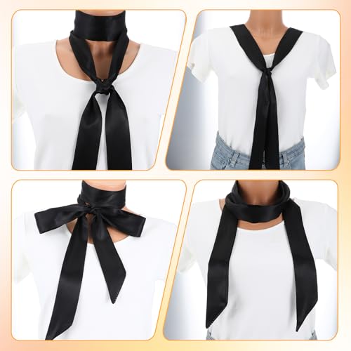 Solid Long Neckerchief Pure Skinny Scarf Necktie Stylish Soft Neck Accessories Handbag Wrap Handle Dress Sash Satin Belt for Women Girls Bridal Bridemaid2