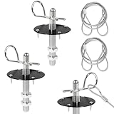 Klfte 2 Pack Trucks Hood Pin for Car, Stainless Steel Hood Pin Lock Clip with Racing Lanyard for Fixing Car Hood Cover & Reduce Shaking(Black)