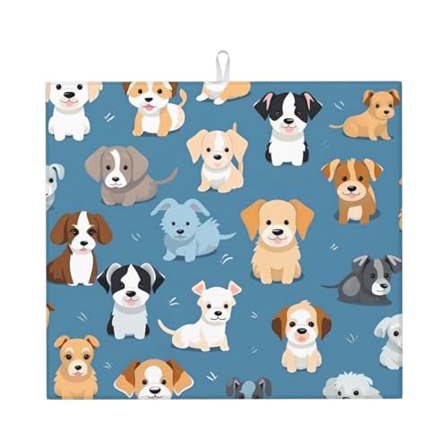 Funny Dog Tappetino Tappetini Salvaspazio Tappetino Scolastoviglie Per Bicchieri Posate Piani 46X61Cm
