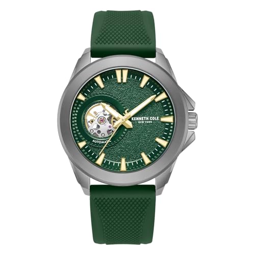 Image of Kenneth Cole Automatic Analog with Green Dial Green Silicone Strap Watch for Men - KCWGZ0103902MNW