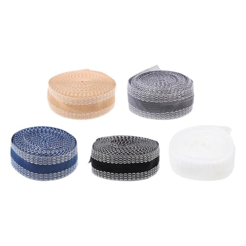 COOLHIYA 5 Rollos de Cinta Práctica Termoadhesiva para Dobladillos de Pantalones y Faldas, Fácil de Usar y Lavar, de Poliéster, Adecuado para Proyectos DIY y Modificaciones Rápidas