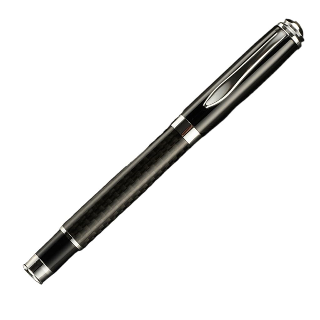 Pluma estilográfica con patrón de fibra de carbono para escribir y firmar suministros de papelería de oficina
