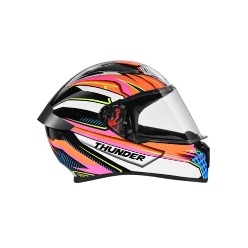 Image of Studds Thunder Full Face Helmet D8 with Clear Visor (Black N10, M)