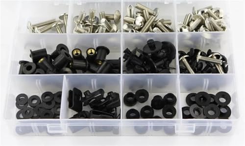 Kit visserie carénage moto CBR600RR 2008-2012 avec rondelles clips écrous acier silver
