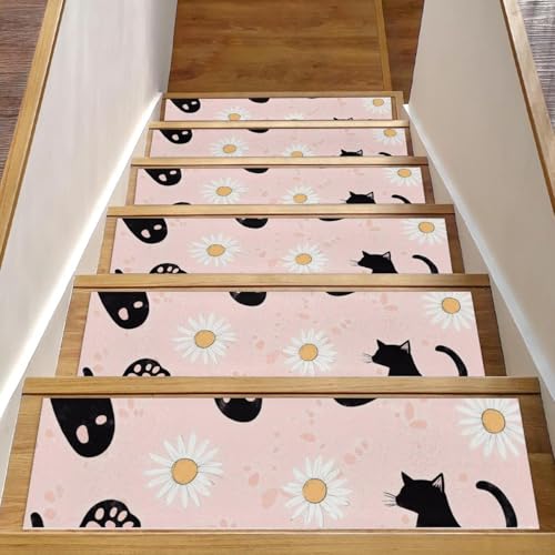 Tapis d'escalier antidérapants lavables et réutilisables pour marches d'intérieur