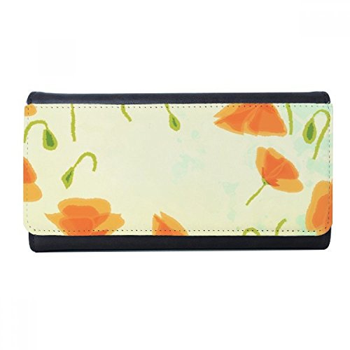 Portefeuille rectangle coquelicot doré DIYthinker carte multifonction
