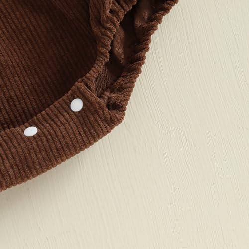 Newborn Baby Boy Girl Football Outfit Rugby Embroidery Corduroy Overall Shorts Backless Bubble Romper Cute Jumpsuit 7