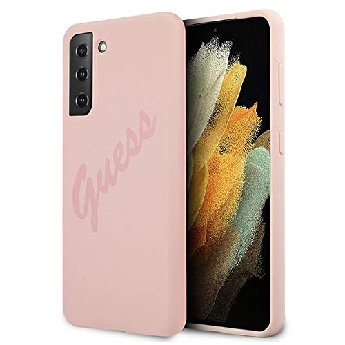 Guess GUHCS21MLSVSPI Coque pour S21+ G996 Rose Script Vintage