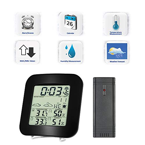 Kiaya Medidor de umidade e temperatura Multifuncional Outdoor/Indoor Colorido LCD Digital Medidor de