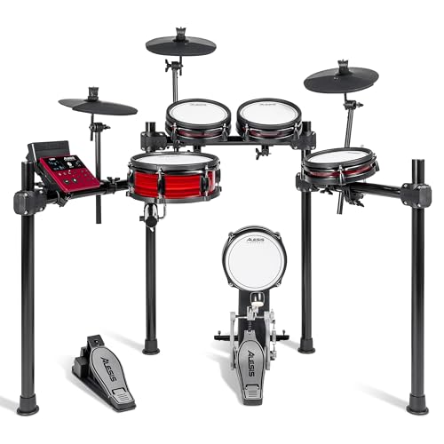 Alesis Nitro Pro Schlagzeug Elektronisch mit leisen Dual Zone Mesh Pads, 500+ authentischen BFD-Sounds, Bluetooth, Drumeo, USB-MIDI, Double Kick kompatibel