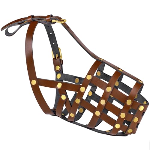 Oopsdoggy German Shepherd Dog Muzzle For Large Dogs - Leather Breathable Secure Basket Muzzle For Large Breeds Prevents Biting No Chewing Adjustable  thumb #3