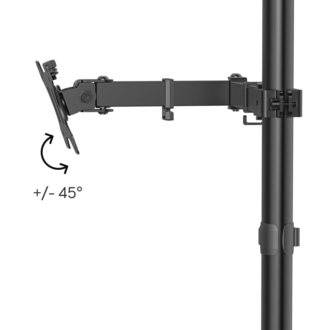 Supporto per monitor, regolabile in altezza, orientabile e inclinabile, estensibile, da 13" a 35"
