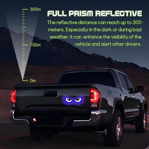 Image of Car High Intensity Reflective Eye Stickers Side Marker Bumper Fender Safety Warning Sticker Universal Strong Reflective Warning Scratches Protector Sticker for Car Night Visibility 2 Psc (Blue)
