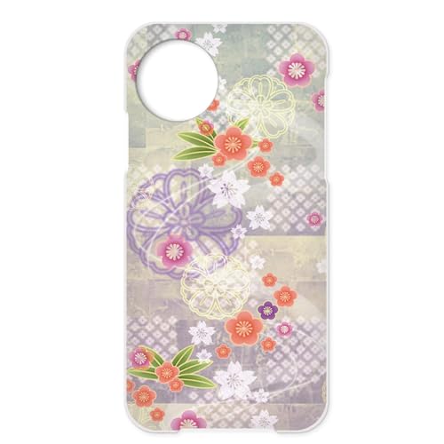 AQUOS wish4 用 SH-52E A403SH 対応 wish4のケース スマホケース けーたい スマホカバー 和柄 千代紙風 花柄 着物柄 和風 パープル h180a02