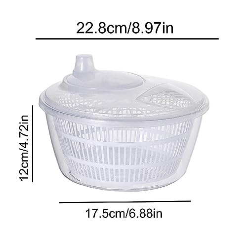 Duqulle Salad Spinner Large,Clear Salad Spinner,Salad Dryer Lettuce Spinners With Vegetable Washing Basket,Quick And Easy Multi-Use Salad Spinner,Manual Salad Washer For Kitchen - Image 7