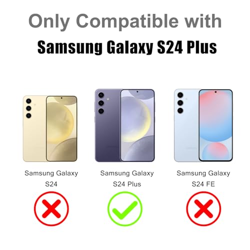 Image of Magnetic Case for Samsung Galaxy S24 Plus [Compatible with Magsafe] [Cute Fashion Fluorescent Design] [1 Screen Protector] Slim Translucent Matte Case for Galaxy S24 Plus 6.7 inch, Purple