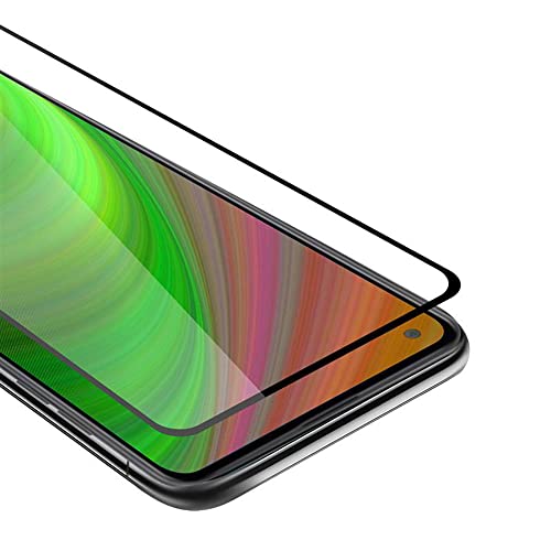 Cadorabo Vidrio templado cobertura completa compatible con Samsng Galaxy A21 en TRANSPARENTE con NEGRO - Vidrio protector de pantalla en dureza 9H con compatibilidad touch 3D