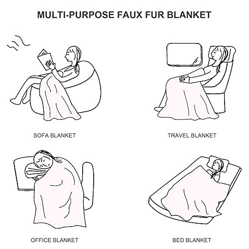 Plush Faux Fur Throw Blanket, Large Brown Throw Blanket For Couch And For Bed, Super Soft Long Hair Shaggy Blanket, Thick, Elegant, Cozy And Fluffy Minky Blanket 50''×60'' #TOP5