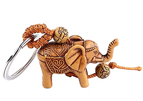 AXLorange Porte-clés éléphant de couleur bois, marron, M