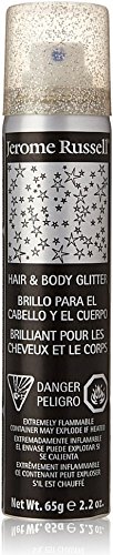 Jerome Russell Hair & Body Glitter Spray, Silver 2.2 oz (Pack of 2)