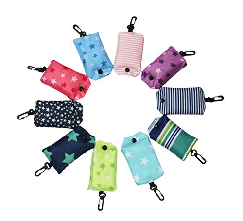 Repuhand Pack of 6 Polyester Shopping Bags Reusable Shopping Bags Foldable Random Colour