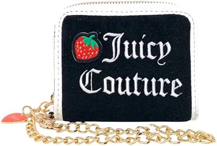 Juicy Couture Cartera cuadrada con cremallera para mujer con corr...
