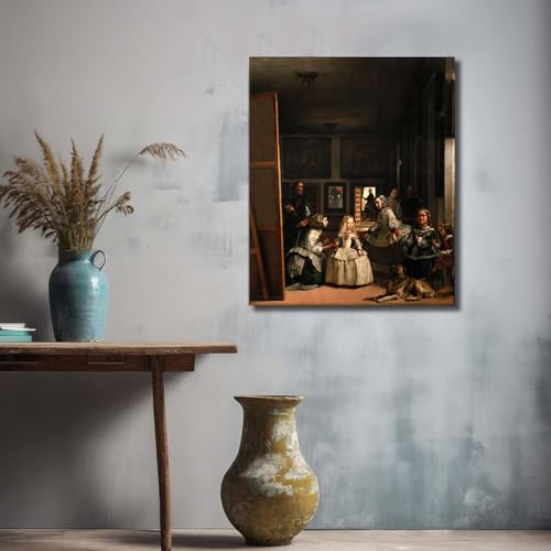 Image of Sikhash Diego Velazquez Canvas Paintings Las Meninas Baroque Art | Famous Artist Wall Art for Bedroom & Living Room | 23x19 Inches Unframed
