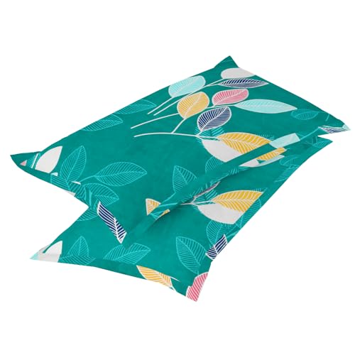 Image of HOMEKART Prime Combo Pack of 4 Double Bedsheets with 8 Pillow Covers|160 TC Soft Brushed Microfiber -Long Lasting & Wrinkle Free - 220 x 218 Cm Or 7ftx7ft, Light & Dark Green