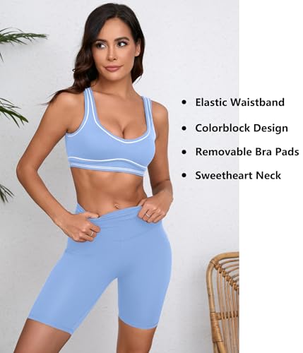 Image of Women Sweetheart Padded Sports Bra- Workout Fitness Square Neck Low Back Yoga Bra
