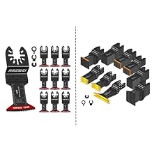 AMZWEI 10PCS Bi Metal Oscillating Tool Blades+ 118PCS Wide CompatibilityWith a universal interface system, it is perfectly compatible with more than 95% of the oscillating tools on the market. With