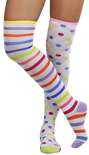 ToBeInStyle Women’s Fun Rainbow Harlequin Polka Dot Acrylic Socks