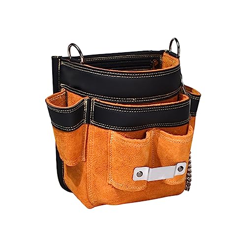 rockible Leather Tool Pouch Gardening Tool Bag Holder Tool Belt for Electrician for Woodworking