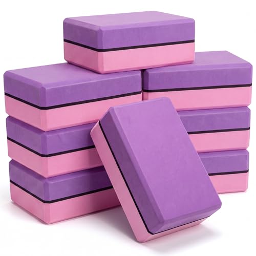 Silipull 8 Pack Yoga Blocks 9 x 6 x 2.8 Inch EVA Foam Pilates Blocks Pilates Stretching and Meditation Exercise for Home Workouts Dance Gymnastics Exercise Lightweight Yoga Supplies by Silipull - Used condition - US$50.52