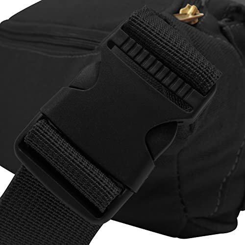 Bolsa Pochete Feminina Masculina Tatica De Cintura Lona (Preto)