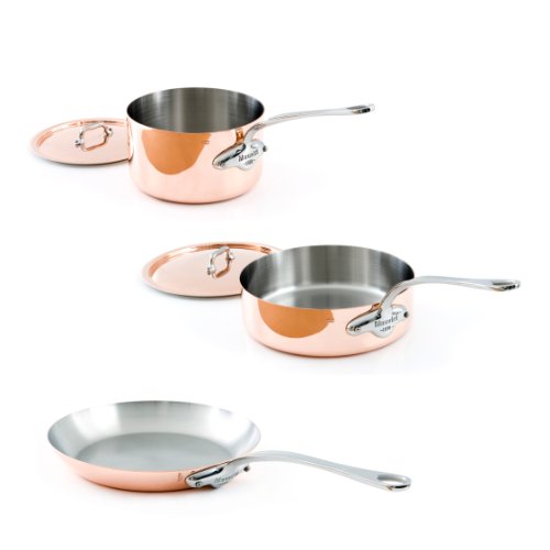Mauviel Made In France M'Heritage Copper M150S 6100.01 5-Piece Cookware Set, Cast Stainless