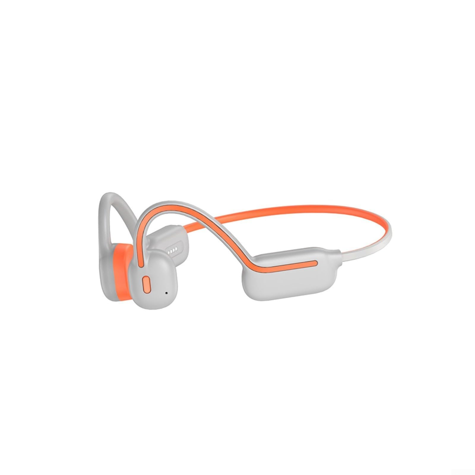 Cuffie a conduzione ossea 32G 5.3 IPX8 lettore MP3 impermeabile per nuoto corsa (grigio-arancione)