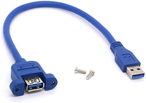 USB 3.0 Extension Cable USB 3.0 Male to Female Adapter Cord with Screw Panel Mount For Industrial Computer PC 30CM