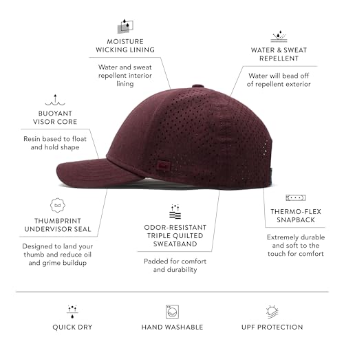 Image of melin A-Game Hydro, Performance Snapback Hats, Water-Resistant Baseball Caps for Men & Women, Golf, Running, or Workout Hat