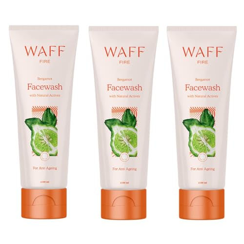 Image of WAFF Bergamot Face Wash | Hydrating, Anti-Aging, Refreshing & Cooling | Deep Cleansing, Nourishing & Moisturizing | Helps Reducing Fine Lines, Controls Oil & Evens Skin Tone | Unisex | Pack of 3