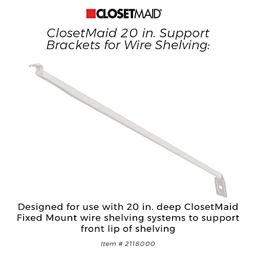 Closetmaid 21180 20-Inch Support Brackets For Wire Shelving, 100-Pack, White #TOP3