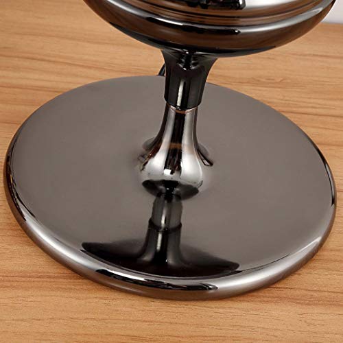 Lampe de table noire E27 en tissu et métal pour chevet et salon