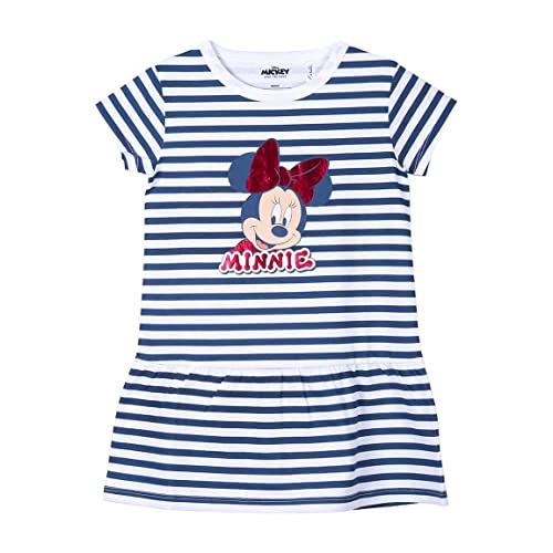 CERDÁ LIFE'S LITTLE MOMENTS Fille de Fabriqué 100% | Disney Robe d t pour fille avec imprim Minnie Mouse et fabriqu e en 100 coton Licence officielle, Bleu Foncé, 3 ans EU