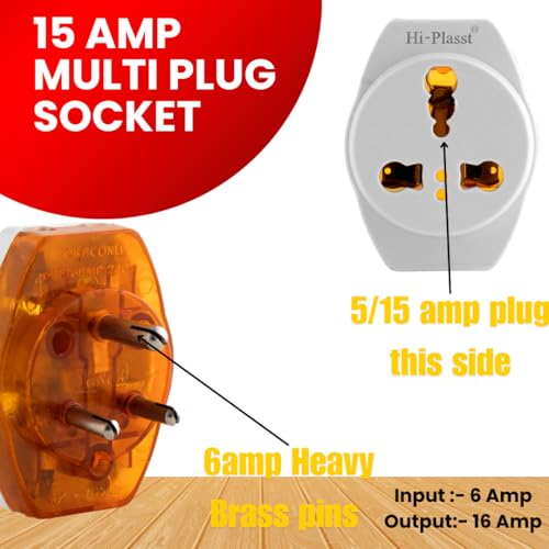 HI-PLASST 6a to 16a Converter Plug for Heater | 6 amp to 16 amp ...