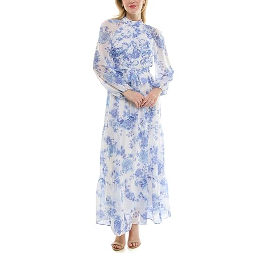 Image of Maison Tara Women's Printed Long Sleeve Maxi Dress