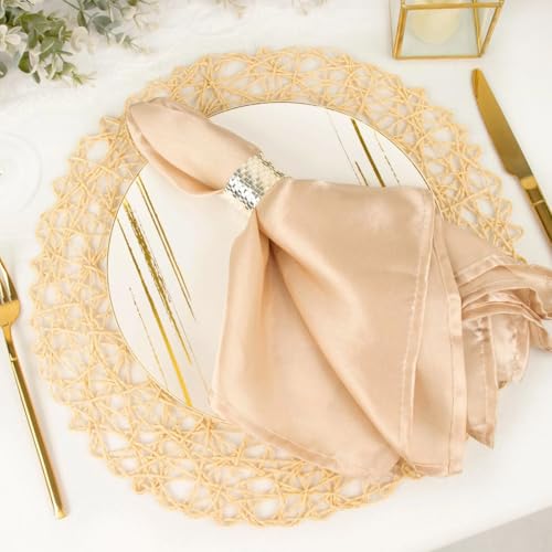 Image of TIED RIBBONS Set of 6 Dining Round Table Place Mats | Placemats Table Mat PVC Material | Non-Slip Heat Resistant | Dining Tablemates Washable Anti-Skid | Size 15 x 15 Inch