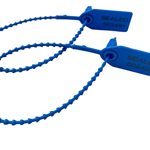 Attaches numérotées plastique bleu 250mm scellés sécurité extincteur incendie