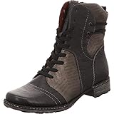 Rahmengenähte Sohle Remonte Damen D4366 Combat Boots, Schwarz (Schwarz/Altsilber/Schwarz 01), 40 EU