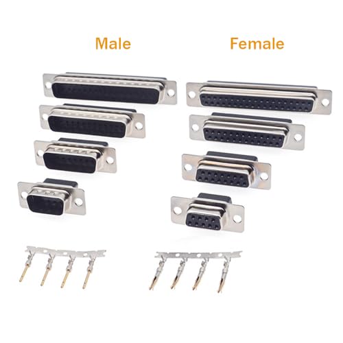 200 pzas pines macho D-Sub chapados en oro 2 mm miniatura 6