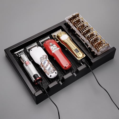 Barber Clipper Tray, Clipper Organizer Razor Case with 4 Notches, Anti-slip Hair Trimmer Holder Tray, Barber Tool Box - Image 4