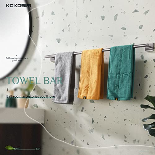Image of KOKOSIRI Towel Holder Bathroom Accessory Towel Bar for Bath Kitchen Necklace Holder 32 Inch Brushed Nickel Stainless Steel B4005BR-L32
